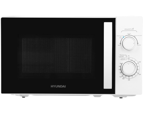 Микроволновая печь Hyundai HYM-M2067 белый, 20 л, 700 Вт, переключатели - поворотный механизм