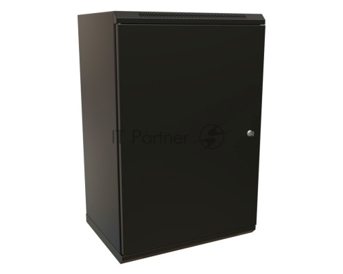 Шкаф коммутационный WRline (WR-TW-1866-SR-RAL9004) настенный 18U 600x600мм пер.дв.металл 2 бок.пан. 60кг черный 520мм 908мм IP20 сталь
