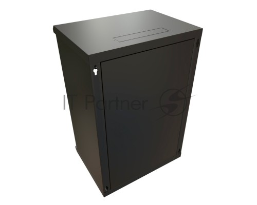 Шкаф коммутационный WRline (WR-TW-1866-SR-RAL9004) настенный 18U 600x600мм пер.дв.металл 2 бок.пан. 60кг черный 520мм 908мм IP20 сталь