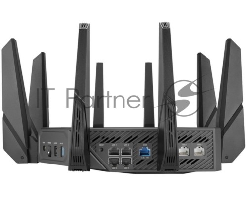 Роутер ASUS ROG GT-AXE16000 802.11 a/b/g/n/ac/ax до 1148 + 4804Мбит/c, 2,4 + 5 гГц, 8 антенн, USB, GBT LAN ; 90IG06W0-MU2A10
