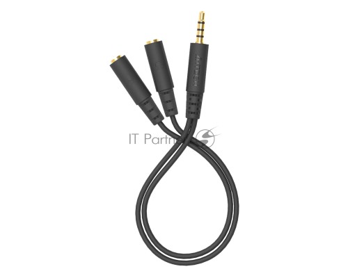 Адаптер аудио A4Tech AD-3P 2xJack 3.5 (f)/Jack 3.5 (m) 0.2м. черный