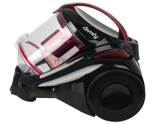 Пылесос Domfy DSC-VC704 черный/красный, 400/2400 Вт, уборка сухая, пылесборник контейнер 3 л