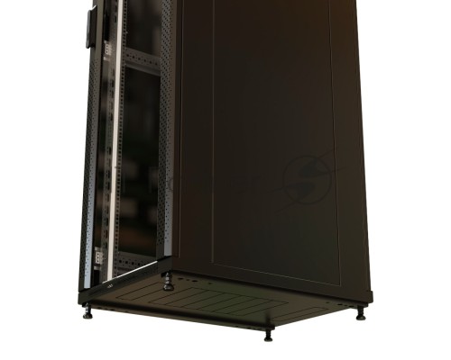 Шкаф серверный WRline (WR-TT-4268-AS-RAL9004) напольный 42U 600x800мм пер.дв.стекл задн.дв.стал.лист 2 бок.пан. 800кг черный 710мм 2055мм IP20 сталь
