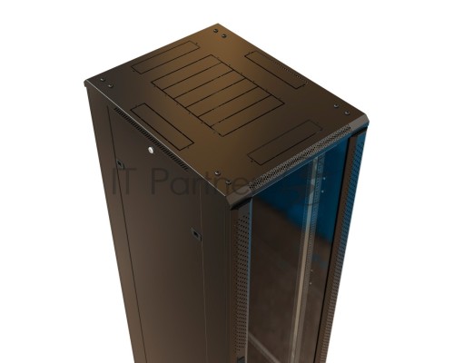 Шкаф серверный WRline (WR-TT-4268-AS-RAL9004) напольный 42U 600x800мм пер.дв.стекл задн.дв.стал.лист 2 бок.пан. 800кг черный 710мм 2055мм IP20 сталь