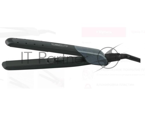 Щипцы Scarlett SC-HS60014 25Вт макс.темп.:190С покрытие:керамическое черный