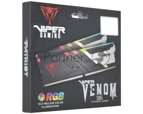 Оперативная память DDR5 2x32Gb 5200MHz Patriot PVVR564G520C40K Viper Venom RGB RTL Gaming PC5-41600 CL40 DIMM 288-pin 1.35В с радиатором Ret Оперативная память DDR5 2x32Gb 5200MHz Patriot PVVR564G520C40K Viper Venom RGB RTL Gaming PC5-41600 CL40 DIMM 288-pin 1.35В с радиатором Ret