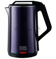 Чайник электрический Homestar HS-1036 1,8л, нержавейка+пластик, фиолетовый, двойной корпус (12)