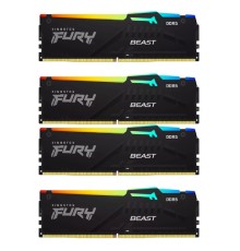 Память оперативная/ Kingston 128GB 5200MT/s DDR5 CL40 DIMM (Kit of 4) FURY Beast RGB XMP