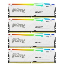 Kingston 64GB 5200MT/s DDR5 CL40 DIMM (Kit of 4) FURY Beast White RGB XMP KF552C40BWAK4-64