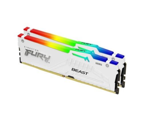 [Модуль памяти] Kingston 64GB 5600MT/s DDR5 CL36 DIMM (Kit of 2) FURY Beast White RGB EXPO KF556C36BWEAK2-64