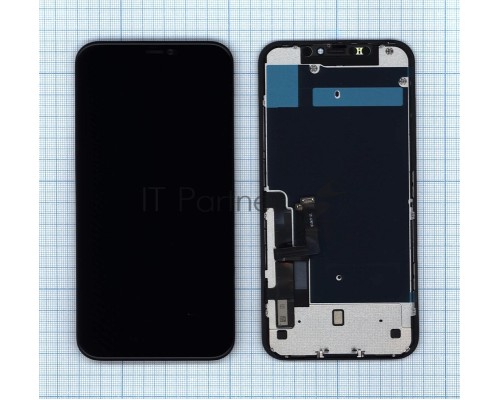 Дисплей для Apple iPhone 11 (AAA) в сборе с тачскрином и металической рамкой черный