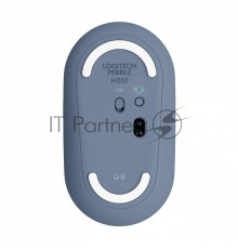 Мышь беспроводная Logitech Pebble M350 синий, 1000 dpi, радиоканал, Bluetooth, USB, кнопки - 3
