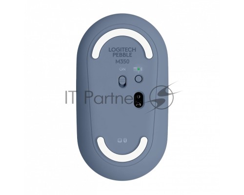 Мышь беспроводная Logitech Pebble M350 синий, 1000 dpi, радиоканал, Bluetooth, USB, кнопки - 3