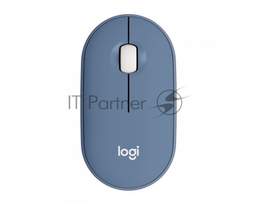 Мышь беспроводная Logitech Pebble M350 синий, 1000 dpi, радиоканал, Bluetooth, USB, кнопки - 3