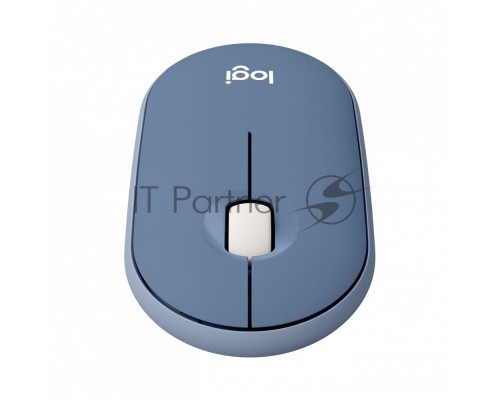 Мышь беспроводная Logitech Pebble M350 синий, 1000 dpi, радиоканал, Bluetooth, USB, кнопки - 3