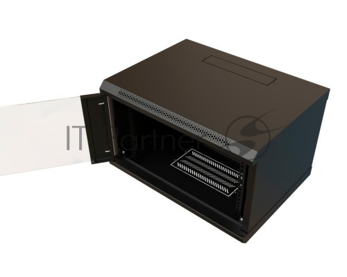 Шкаф коммутационный WRline (WR-TW-0966-GP-RAL9004) настенный 9U 600x600мм пер.дв.стекл 2 бок.пан. 60кг черный 520мм 500мм IP20 сталь