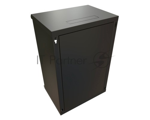 Шкаф коммутационный WRline (WR-TW-2245-GP-RAL9004) настенный 22U 600x450мм пер.дв.стекл 2 бок.пан. 60кг черный 370мм 1086мм IP20 сталь