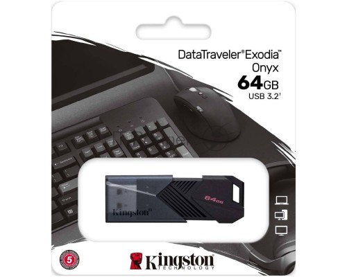 Флеш диск Kingston 64Gb DataTraveler Exodia Onyx DTXON/64GB USB3.2 черный