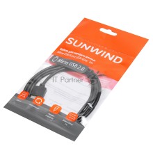 Кабель SunWind USB (m)-micro USB (m) 1м черный