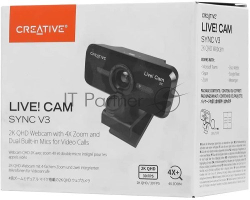 Камера Web Creative Live! Cam SYNC V3 черный 5MP (1440p) USB2.0 с микрофоном (73VF090000000)