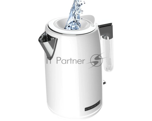 Чайник электрический Polaris PWK 1746CA Water Way Pro 1.7л. 2200Вт белый (корпус: нержавеющая сталь)