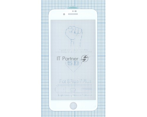 Защитное стекло 5D для Apple iPhone 7/8 Plus белое