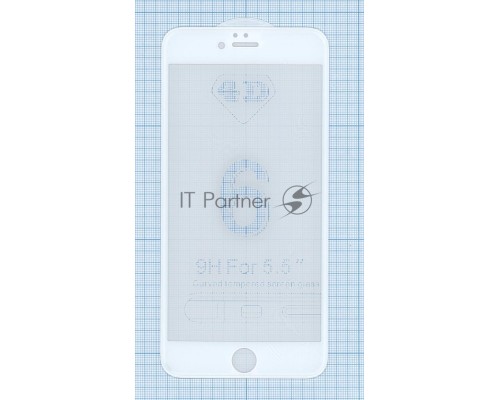 Защитное стекло 4D для Apple iPhone 6/6S Plus белое
