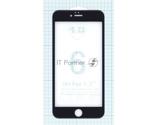 Защитное стекло 4D для Apple iPhone 6/6S Plus черное
