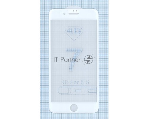 Защитное стекло 4D для Apple iPhone 7/8 Plus белое