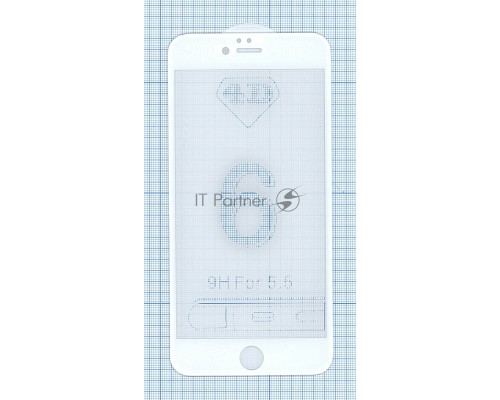 Защитное стекло 6D для Apple iPhone 6/6S Plus белое