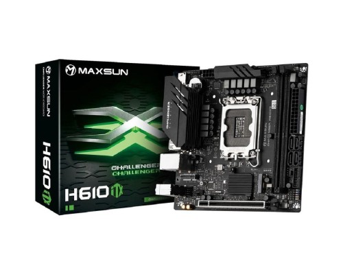 [Материнская плата] MAXSUN MS-Challenger H610ITX 2LAN V3 (Socket 1700, mini-ITX, 2*DDR4, 2*HDMI/DP, 4*SATA3, 2*M.2, 1xPCI-E x16, 3*USB 2.0,  2*USB 3.2 Gen1, LAN 2*2.5G, RTL)