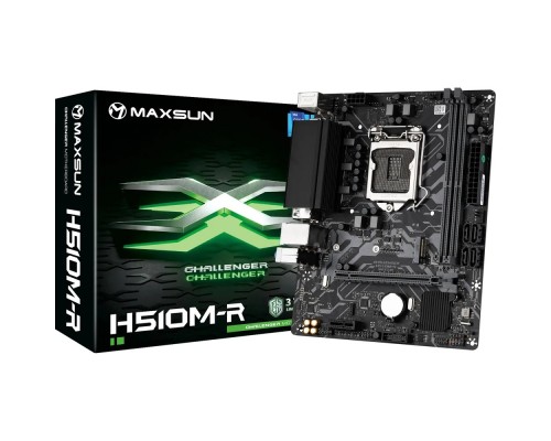 [Материнская плата] MAXSUN MS-Challenger H510M-R (Socket 1200, mATX, H510, 2*DDR4, VGA/HDMI,  3*SATA3, 1*M.2, 1*PCIEx16/1*PCIEx1, 6*USB 2.0,2*USB 3.2 Gen1, LAN 1*1G,  RTL)