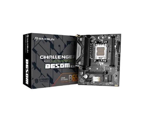 [Материнская плата] MAXSUN MS-Challenger B650M WIFI (Socket AM5, mATX, 2*DDR5, DP/HDMI, 4*SATA3, 1*M.2, 1*PCIEx16/1*PCIEx1, 2*USB 2.0, 4*USB 3.2, LAN 1*1G,  Bluetooth,  Wi-Fi 802.11ac,  RTL)