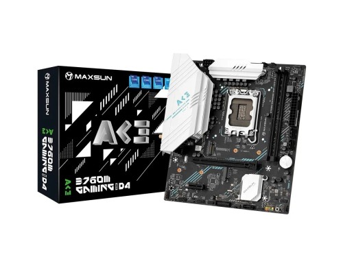[Материнская плата] MAXSUN MS-B760M Gaming WIFI ACE (Socket 1700, mATX, 2*DDR5, VGA/HDMI, 3*SATA3, 2*M.2, 1xPCI-E x16 /1xPCI-E x4, 2*USB 2.0, 4*USB 3.2 GEN1, LAN 1*1G,  Bluetooth,  Wi-Fi 802.11ax, RTL)