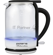 Чайник электрический Polaris PWK 1753CGL 1.7л. 1950Вт белый/черный (корпус: пластик/стекло)