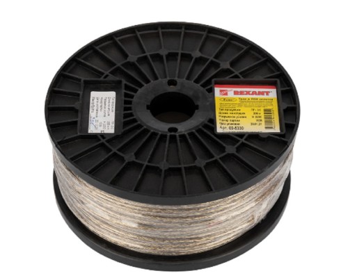 [ЭРА, Rexant Изолента] Rexant (09-5330) Трос стальной в ПВХ оплетке d=3,0мм, прозрачный (бухта 200м)