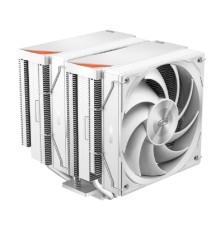 Кулер для процессора/ PCCooler RZ620 WH (260W, 4-pin PWM, 158mm, Al/Cu, 6x6mm, 2x120mm, 86.73CFM, 32dBA, 1800RPM, S: 1851/1700/1200/115X, AM5/AM4, white)