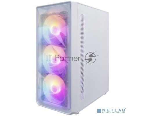 Компьютерный корпус 1STPLAYER FD3 White / ATX / 4x120mm LED fans inc. / FD3-WH-4F1-W