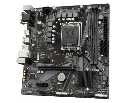 Материнская плата GIGABYTE H610M H V2 DDR4, LGA 1700, Intel H610, 2xDDR4, 4xSATA, 1xM.2, 1xPCI-E 4.0 x16, 1xPCI-E 4.0 x1, 1xHDMI, 1xVGA, 1x 1Gb LAN, 2xUSB 3.2 Gen 1, 4xUSB 2.0, 3x3.5 мм, 7.1, Micro-ATX