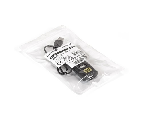 Хаб USB (концентратор) ExeGate EX293976RUS DUB-42 (кабель-адаптер USB2.0 --> 4xUSB2.0, Plug&Play, черный)