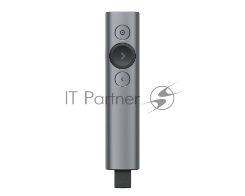 Презентер Logitech Spotlight Slate (серый, Bluetooth/2.4 GHz, перезаряжаемая литий-полимерная батарея 85мАч, 3D-акселерометр, гироскоп, кабель для зарядки, чехол) (арт. 910-004867, M/N: R-R0011 / C-U0016)