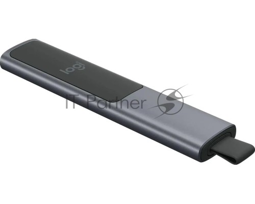 Презентер Logitech Spotlight Slate (серый, Bluetooth/2.4 GHz, перезаряжаемая литий-полимерная батарея 85мАч, 3D-акселерометр, гироскоп, кабель для зарядки, чехол) (арт. 910-004867, M/N: R-R0011 / C-U0016)
