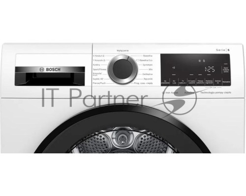 Сушильная машина Bosch WQG241AKPL, сушка: конденсация с тепловым насосом, с паром, загрузка до 9 кг, глубина 61.3 см (с люком 64.8 см), энергопотребление A++, 14 программ