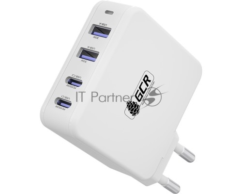 Сетевое зарядное устройство GCR 100W, 2 USB + 2 TypeC, GaN Tech Quick Charger, PD 3.0, белый Сетевое зарядное устройство GCR 100W, 2 USB + 2 TypeC, GaN Tech Quick Charger, PD 3.0, белый