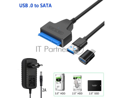 Кабель-переходник для HDD SATA USB 3.0 с доп. питанием