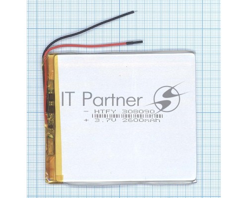 Аккумулятор Li-Pol (батарея) 3*80*90мм 2pin 3.7V/2600mAh