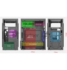 Компьютерный корпус с блоком питания 450Вт./ Case Forza mATX case, black, w/PSU 450W 12cm, w/2xUSB2.0, w/pwr cord, w/o FAN
