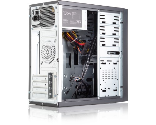 Компьютерный корпус с блоком питания 450Вт. Сase Forza mATX, 450W, 2xUSB3.0, Black, w/o FAN, 12 cm fan PSU, power cord
