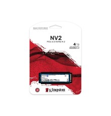 Накопитель SSD Kingston SSD NV2, 4000GB, M.2(22x80mm), NVMe, PCIe 4.0 x4, 3D TLC, R/W 3500/2800MB/s, TBW 1280, DWPD 0.3 (3 года)