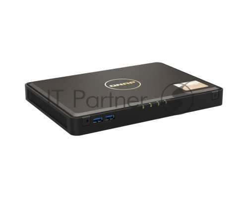 Сетевой RAID накопитель SMB QNAP TBS-464-8G NAS  4-bay M.2 NVMe, Intel Celeron N5105 4-core/4-thread 2.0-2.9 GHz, 8 GB DDR4, 2 x 2.5 GbE, 2xUSB 3.2 Gen 1 port, 3xUSB 2.0 port, 2xHDMI Output